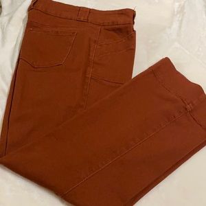 Chelsea & Violet rust wide leg jeans